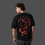 Pokémon Anime Printed Charizard Oversized Black T-shirt Men and Women Breathable High Quality Y2K Short Sleeve Summer T-shirt